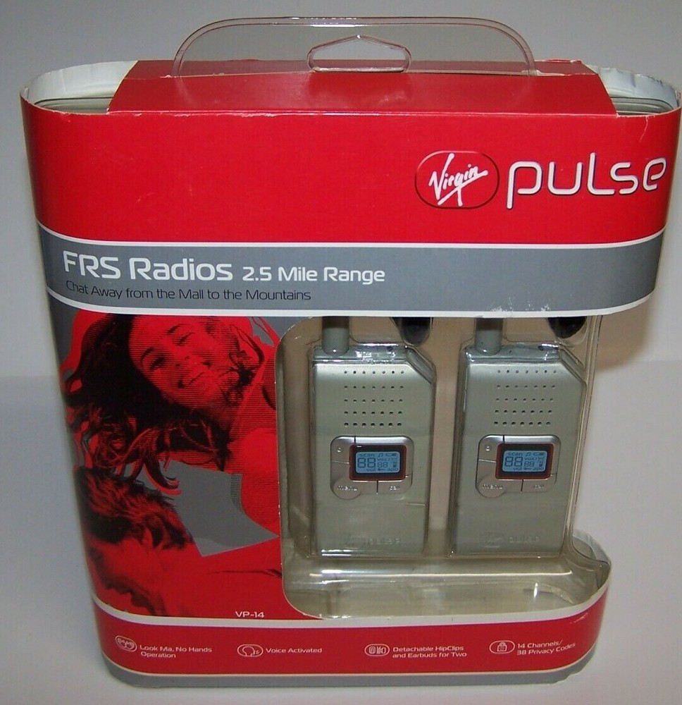 Virgin Pulse FRS Radios 2.5 mile Range NIP