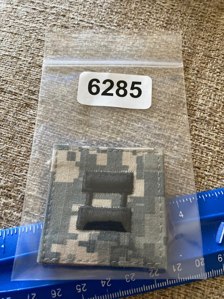 US Army Captain CPT O-3 Rank ACU Hook / Loop Pattern Military Patch INV6285