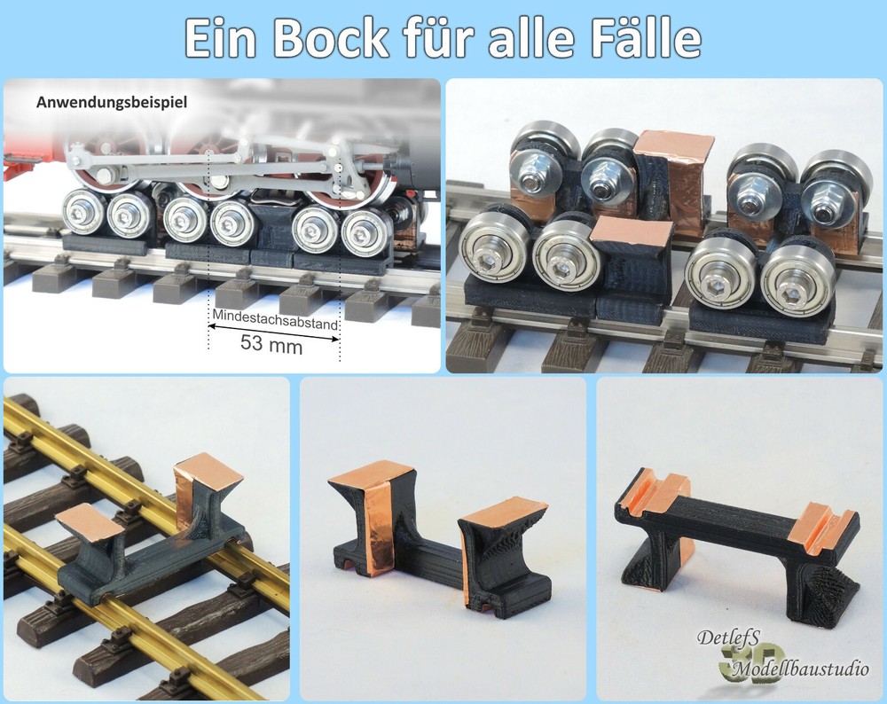 Roller dynamometer set BR 64+; 3 roller block / 2 blind block / current block; track G; LGB