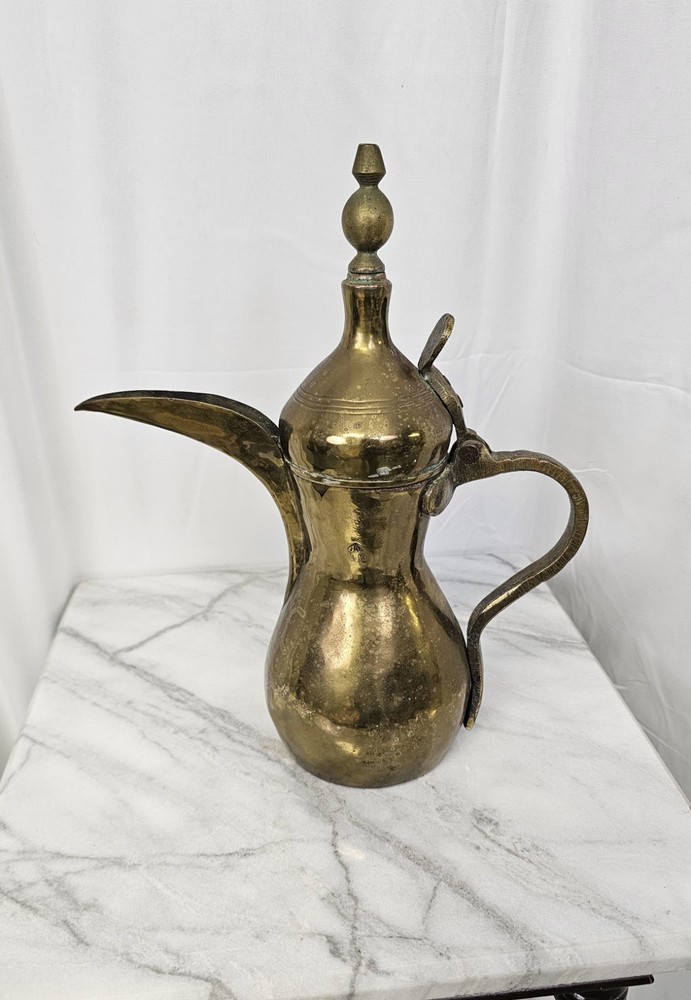 Vintage Middle Eastern Dallah Brass Coffee Pot