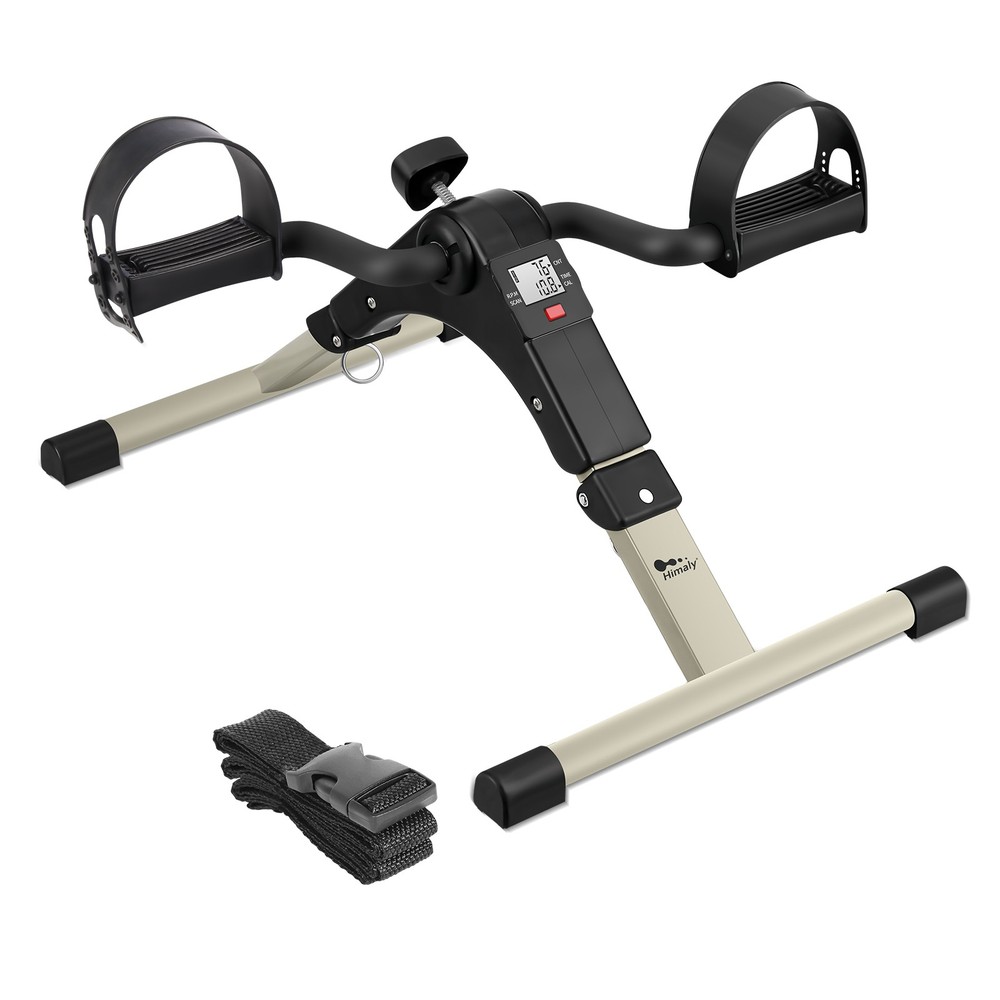 Himaly Foldable Pedal Exerciser Mini Arm Leg Exercise Bike w/ LCD Screen Display