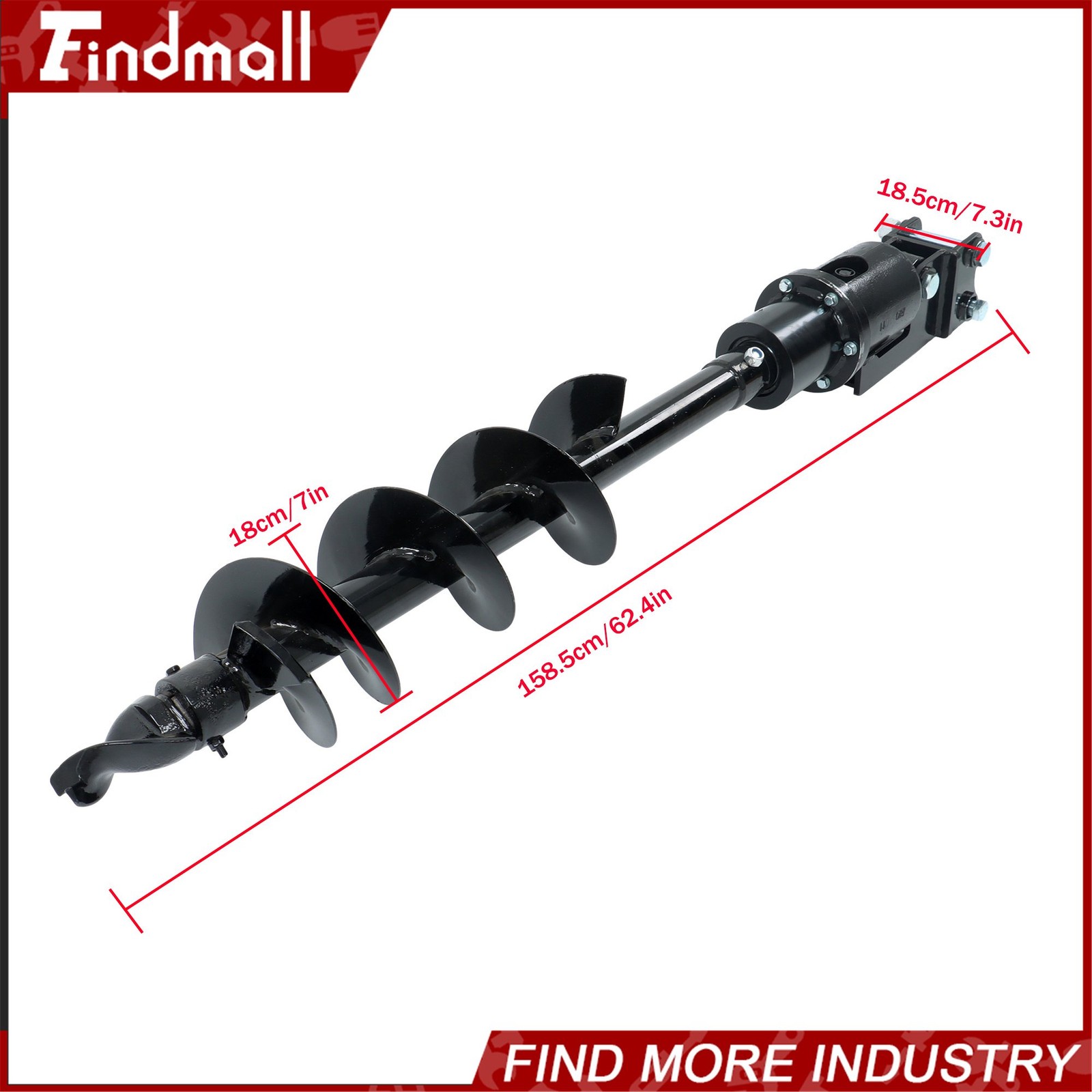 Findmall 200mm Auger Drill with Hoses for 1-1.5 Ton Mini Excavator