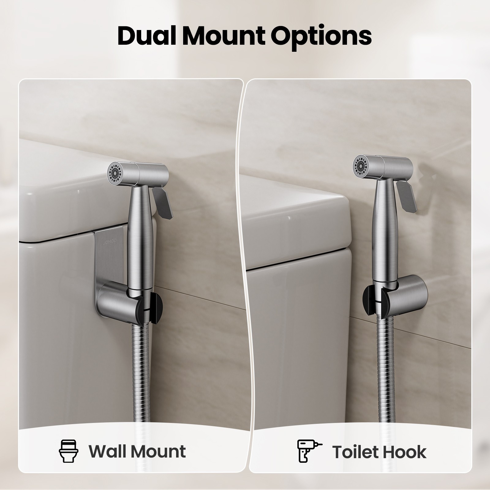 Stainless Steel Brushed Nickel Bidet Sprayer with Shattaf Adapter and Hose