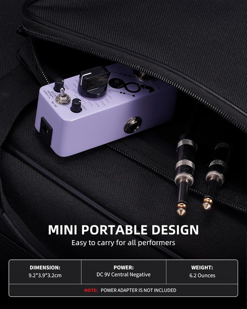 LEKATO Looper Guitar Pedal Loop & Drum Machine 20mins Loop 16 Different Drums