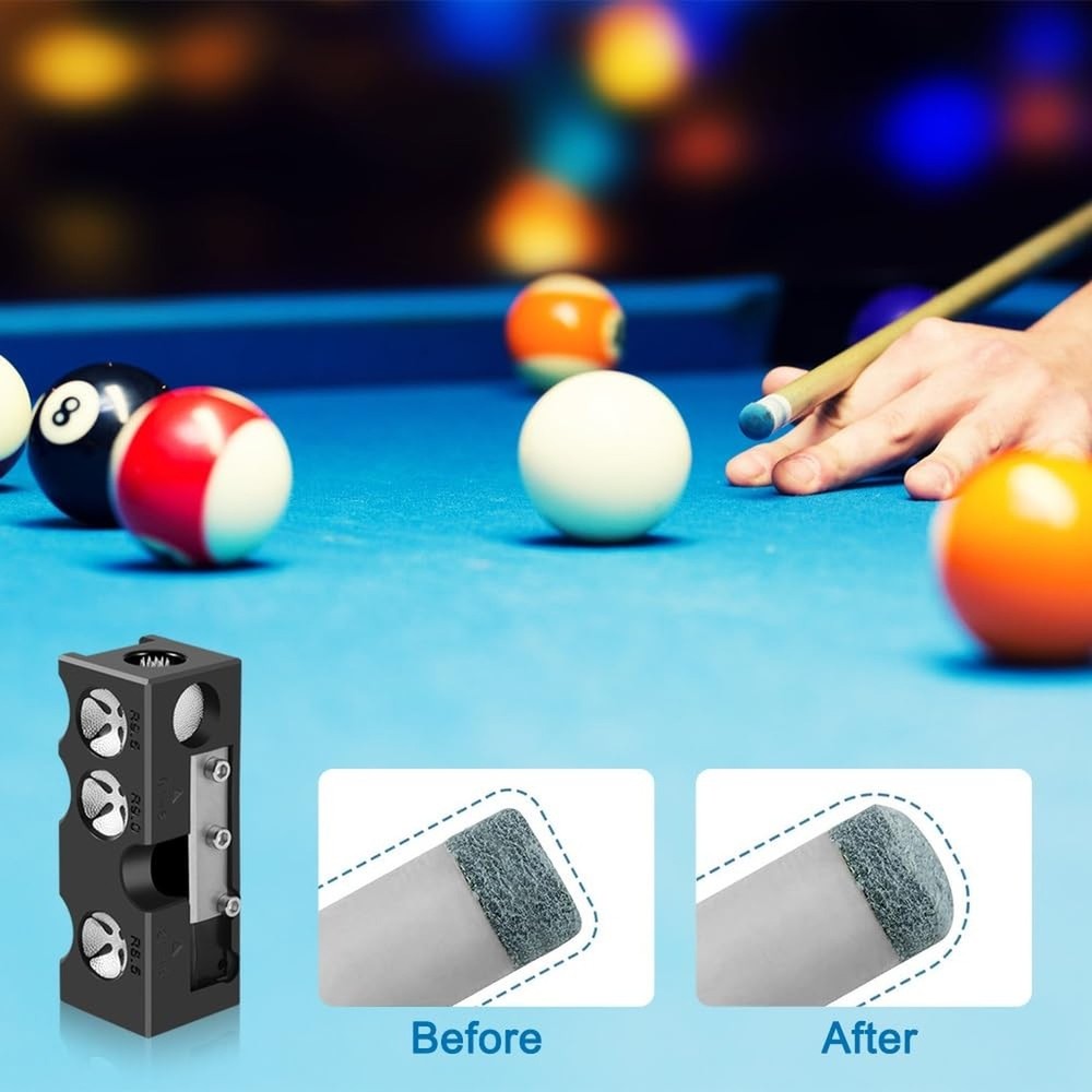 11-in-1 Billiards Pool Cue Tips Shaper, Pool Cue Tips Replacement Kit, Profes...