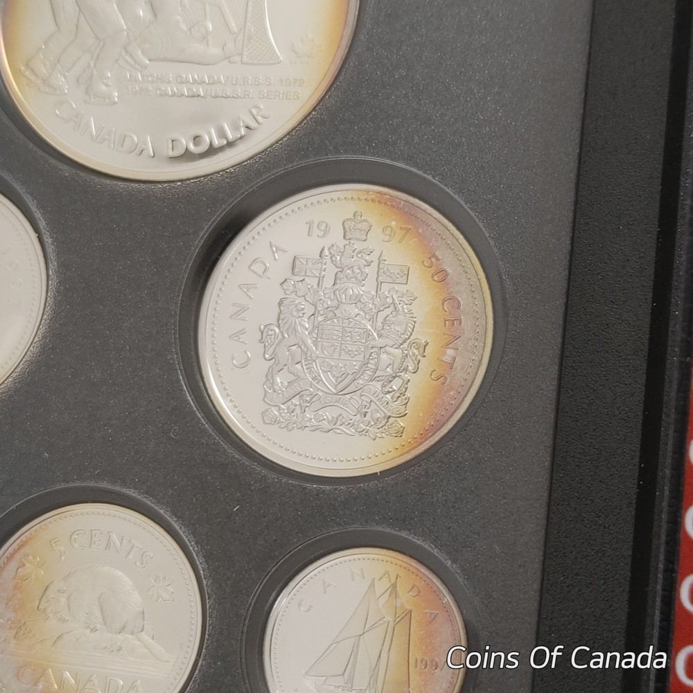 1997 Canada Silver Proof Set - Rainbow Toned Coins - Impressive! #coinsofcanada