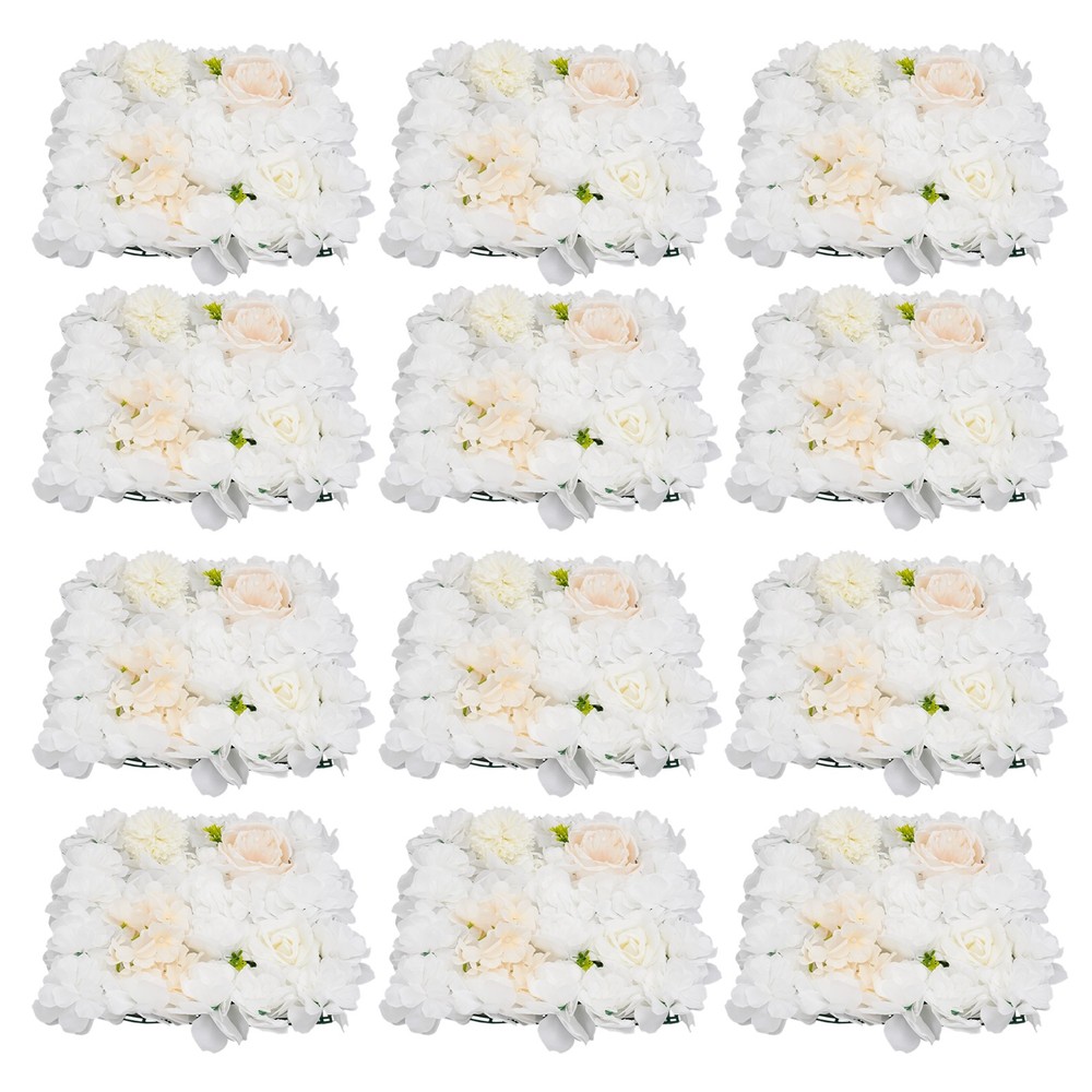 Artificial Flower Wall Panels, Artificial Flower Wall Backdrop, 12PCS Panels
