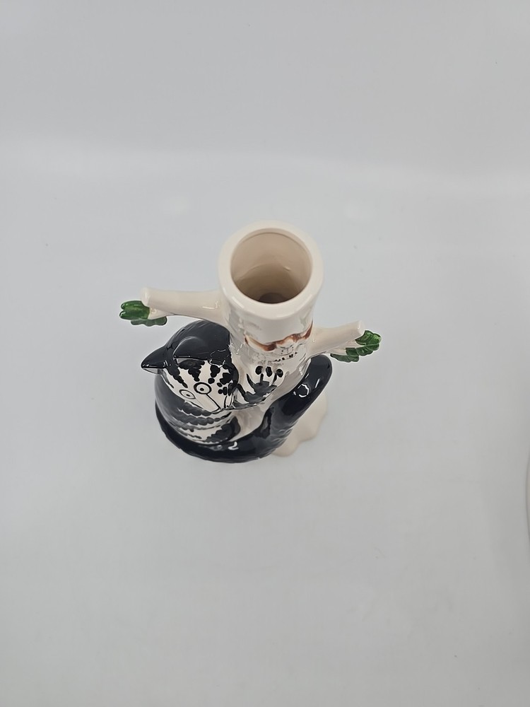 Kliban Cat & Owl Ceramic Tree Bud Vase 8" HM2-2