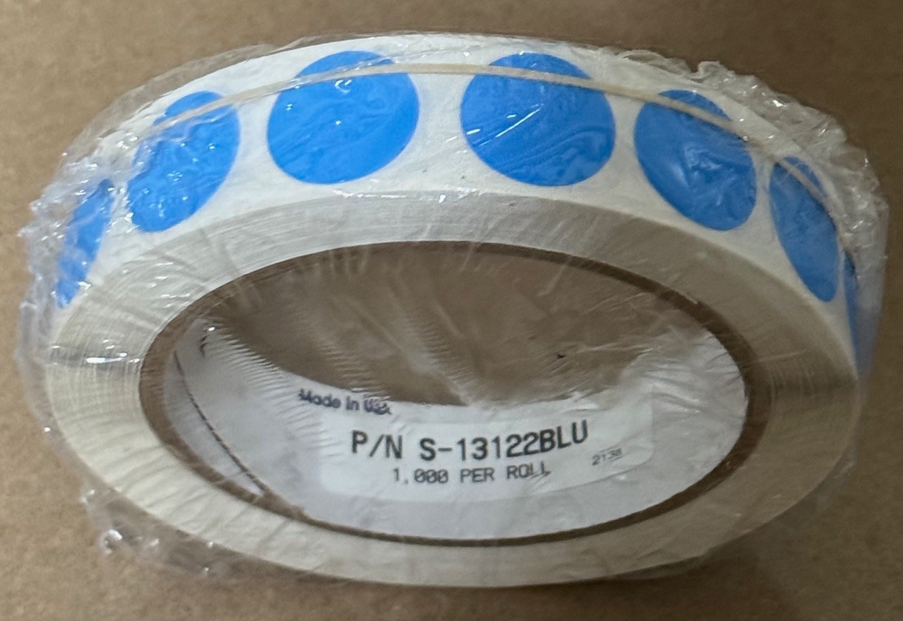 SEALED ROLL 1,000 ULINE BLUE 3/4" REMOVABLE ADHESIVE CIRCLE DOT LABELS STICKERS