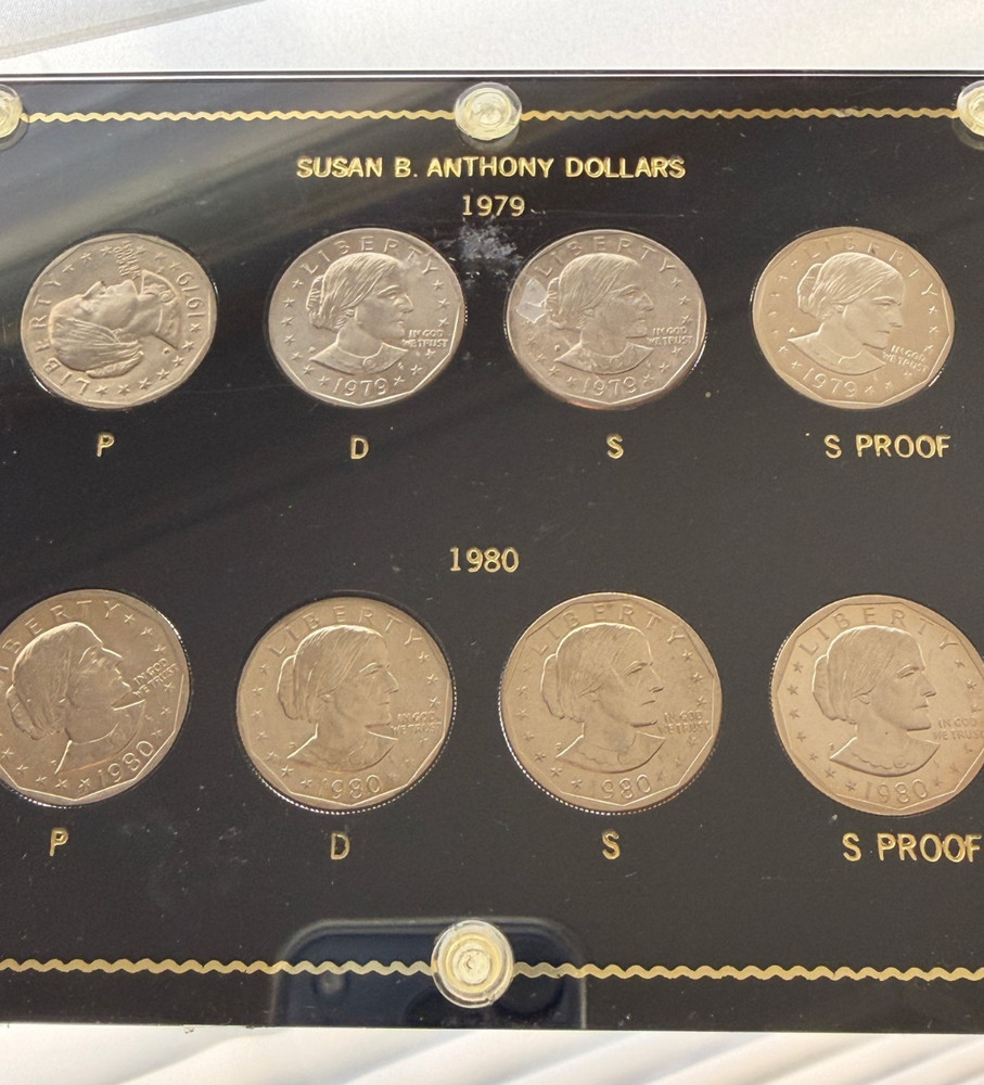 Complete Susan B Anthony Dollar 1979 PDS & PROOF 1980