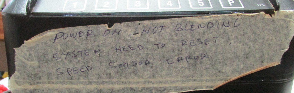 Hamilton Beach HBH755 64 oz The Eclipse Blender Speed Sensor Error????