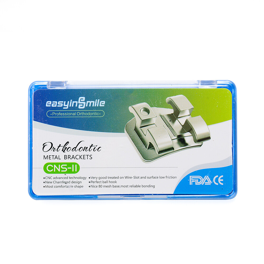 EASYINSMILE Dental Orthodontic Brackets Mini Metal Braces Roth/MBT 022 hook 345