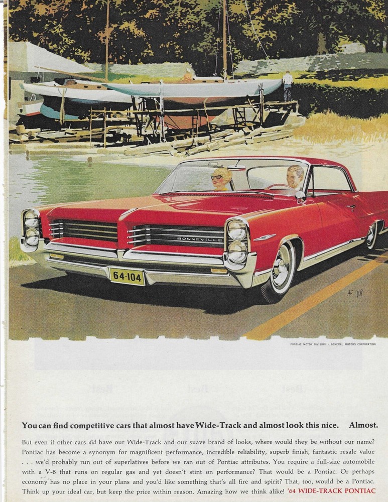 '64 WIDE-TRACK PONTIAC ORIGINAL PRINT AD