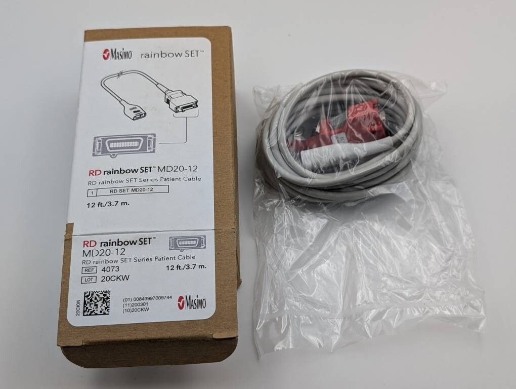 Masimo 4073 RD Rainbow SETIM MD20-12 Patient Cable (New,1Pc)