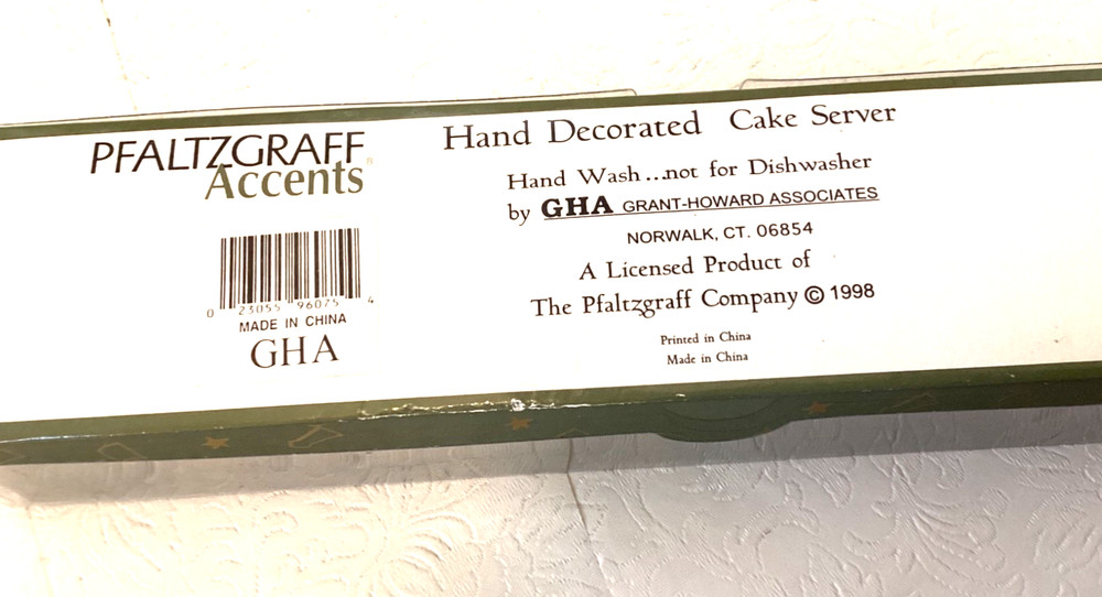 Vtg 1998 Pfaltzgraff Hand Decorated Cake /Pasta Server Florals, Boxes