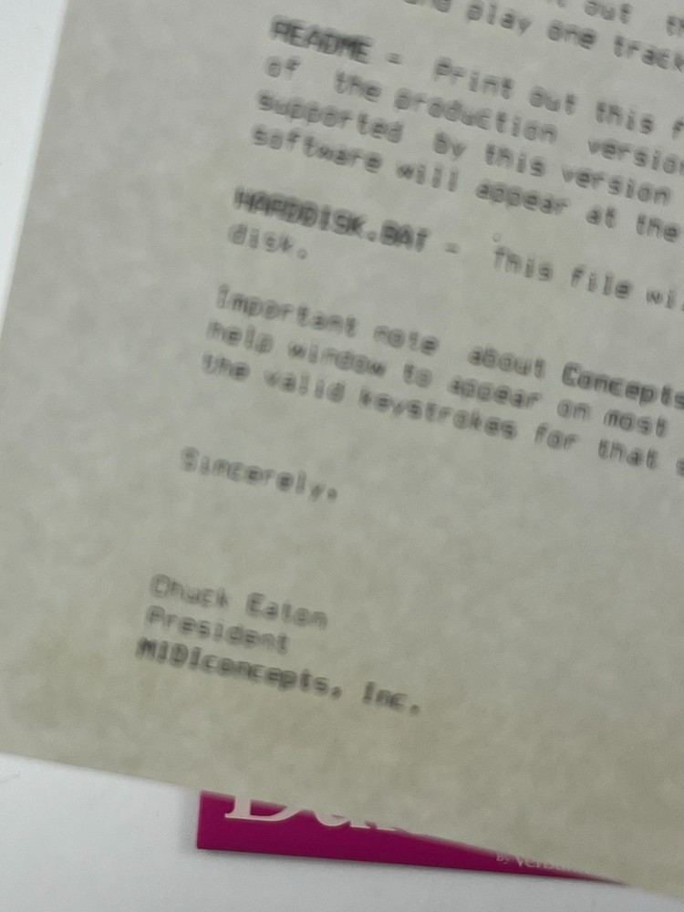 Midi Concepts Demo Disk 1.51 1.52 1987 Commodore 64 Midi Interface Floppy