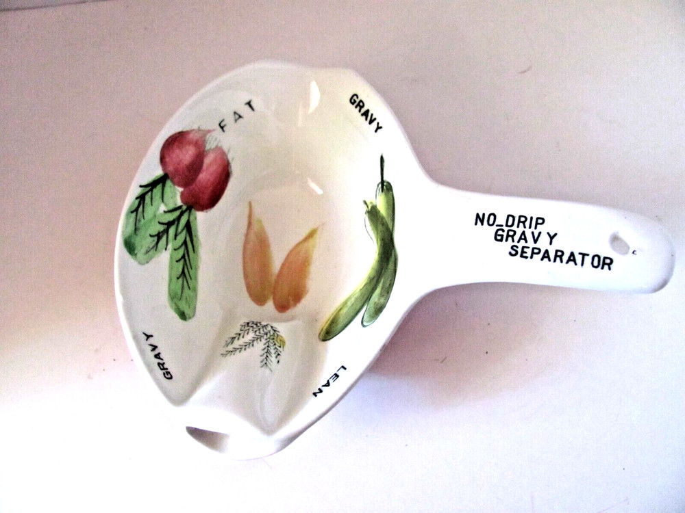 Vintage No Drip Gravy Separator Ceramic Vegatables