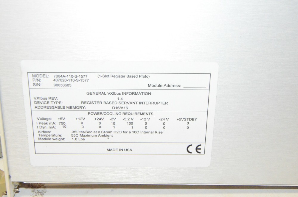 HP Agilent VXI Modules E1401B E1485A E1430A E1750A E1482B E1410A Z5210F
