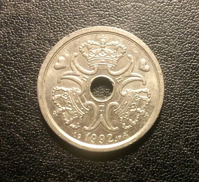 1992 Denmark One Krone Coin