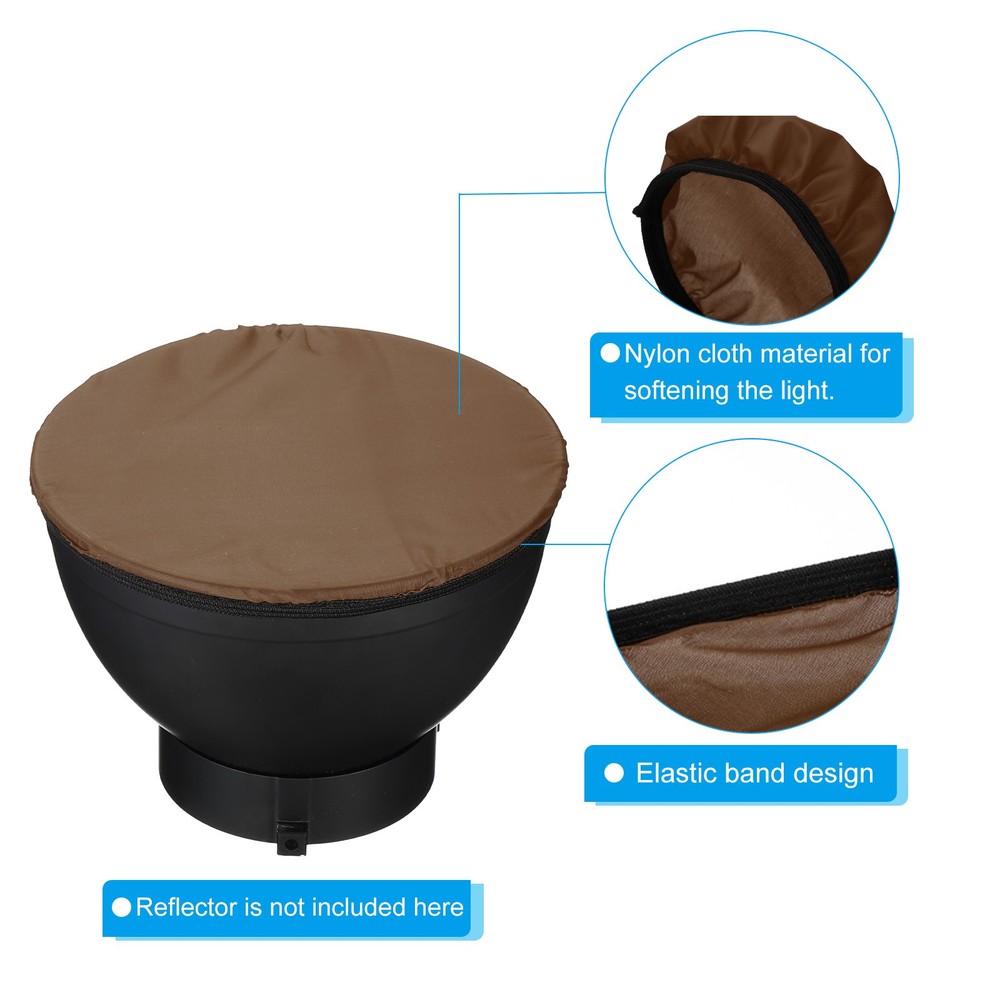 2pcs 7" 18cm Soft Diffuser Lamp Cover Light Strobe Reflector Lamp Sock Brown