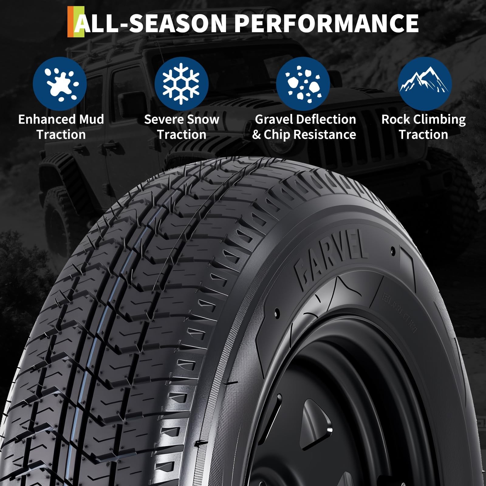 205/75D14 Trailer Tires with 14 Rims 5 Lug 4.5 Bolt Pattern Utility Boat Camper