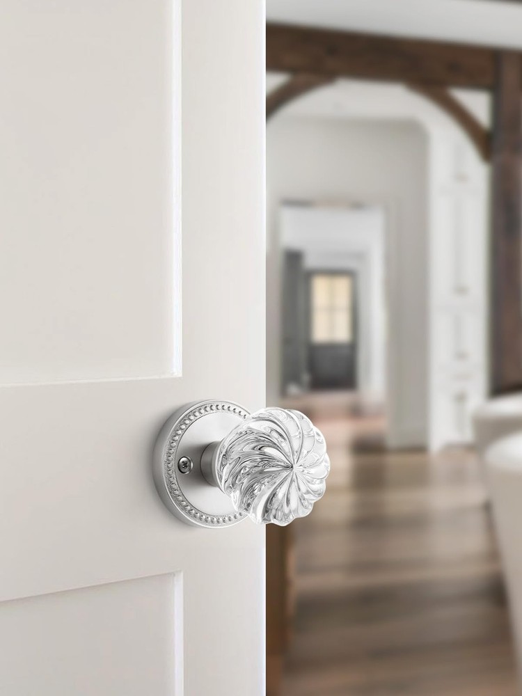 1 Pack Crystal Door Knobs Nickel Door Knob Brushed Nickel Passage Door Knobs ...