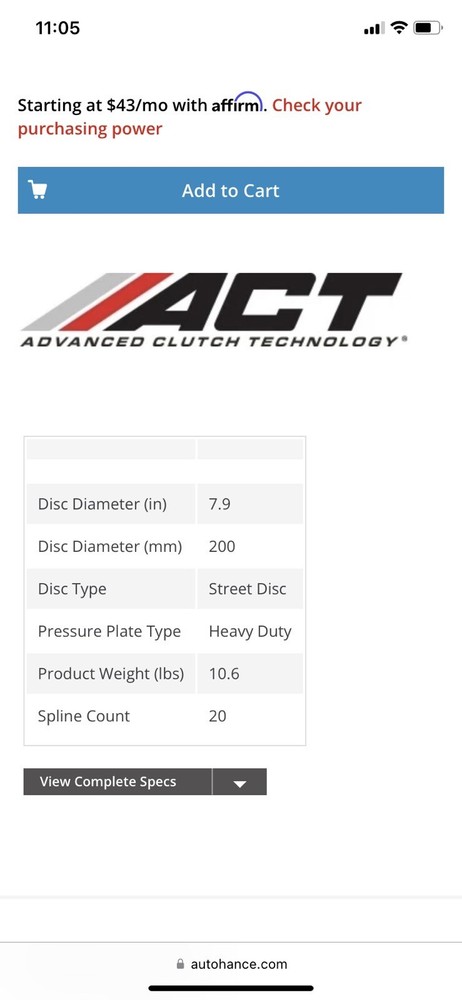 2011 Mazda 2.3L Turbo Fly Wheel