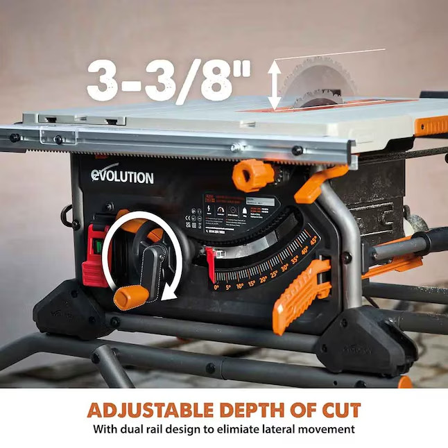 hot Evolution Table Saws 10-in 15 -Amp 120 -Volt Portable Jobsite Table Saw hot