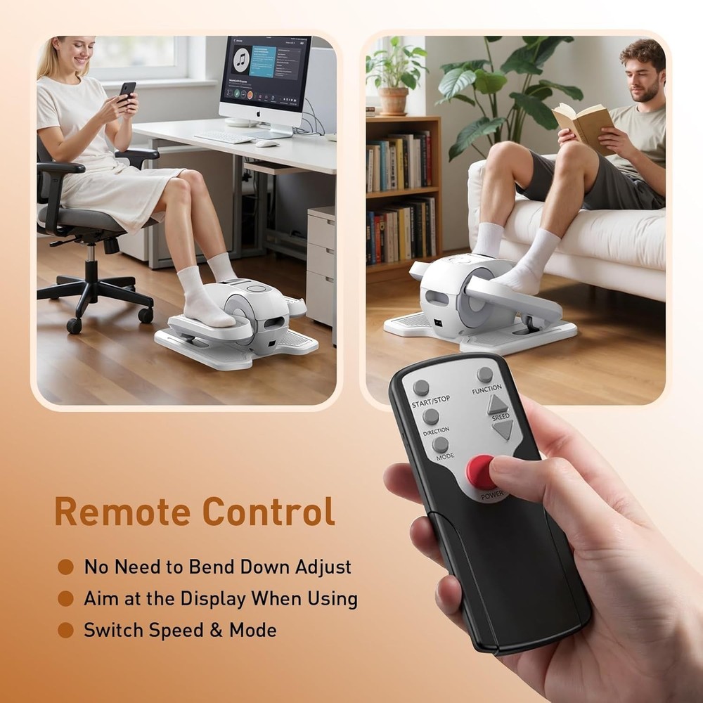 Under Desk Elliptical Exercise Machine 12 Speeds Leg Exerciser While Sitting