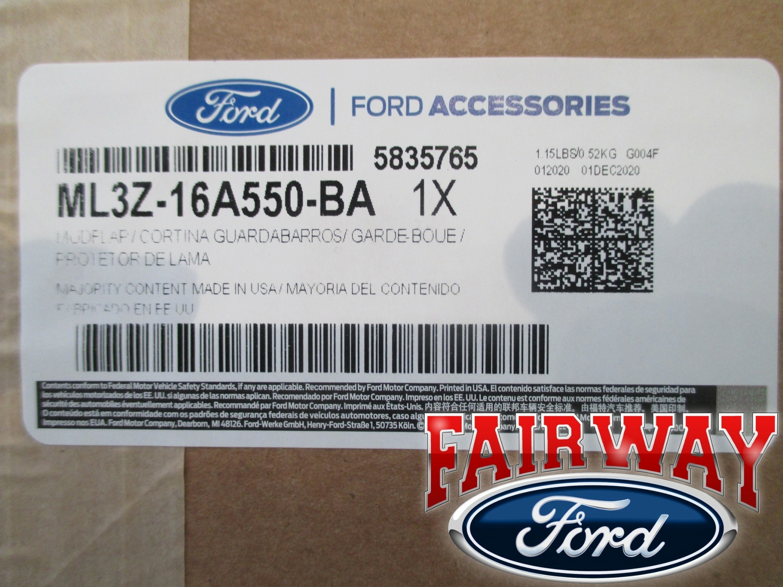 21 thru 23 F-150 OEM Genuine Ford Molded Splash Guards Mud Flaps