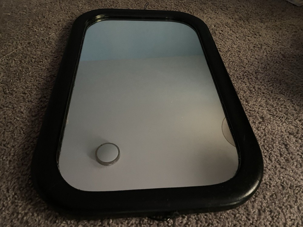 Vintage Painted Black Round Edge Rectangle Mirror