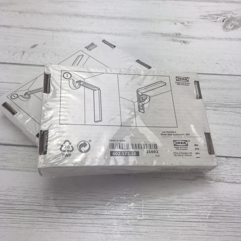 2- IKEA BETYDLIG Wall Ceiling Bracket Adjustable Rod Holder Black Sealed