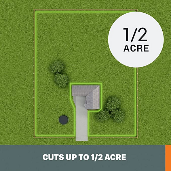 WR155 Worx 20V LANDROID L 1/2-Acre Cordless Robotic Mower - 5.0Ah Battery - OB