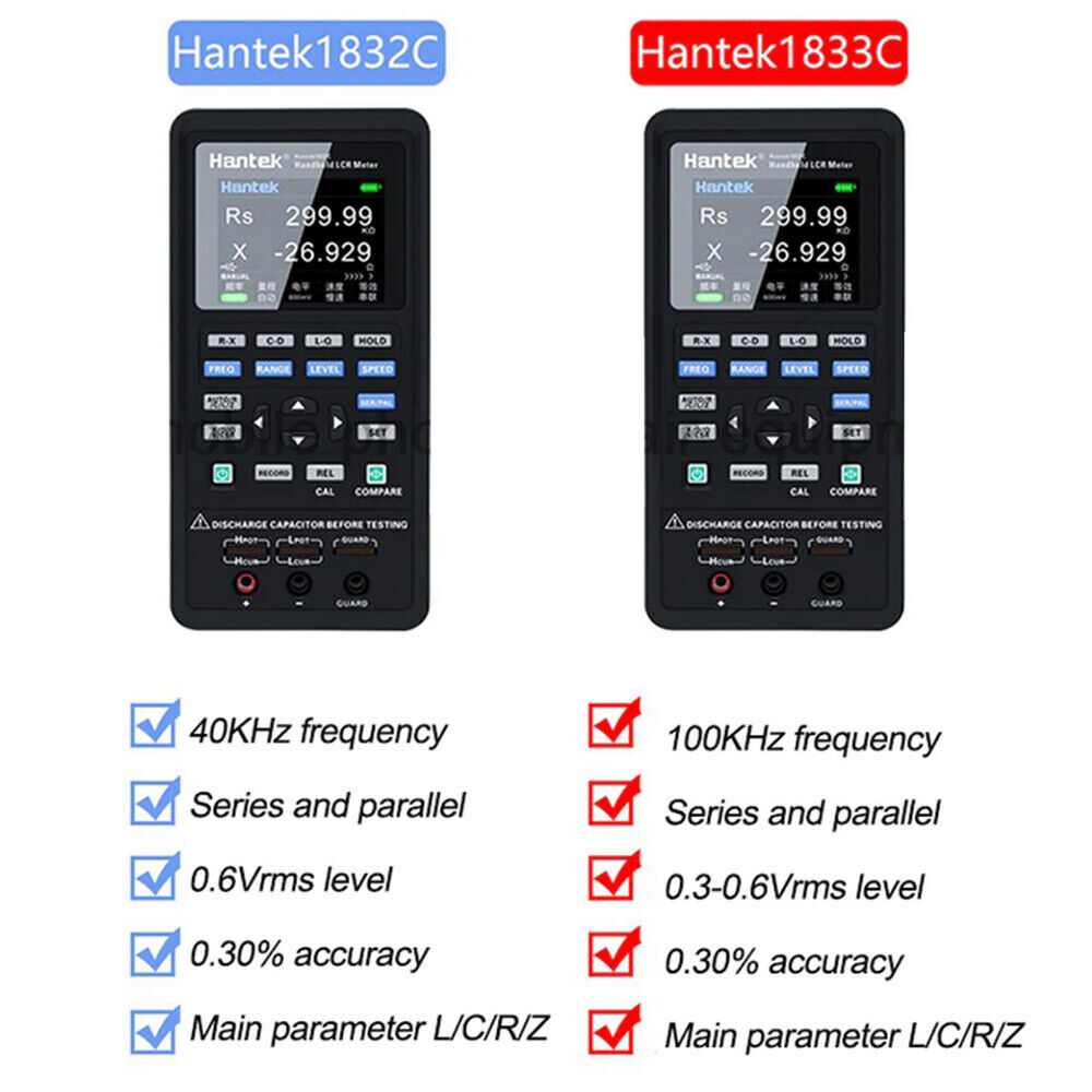 Hantek Digital Handheld LCR Meter Inductance Capacitance Resistance Tester Auto