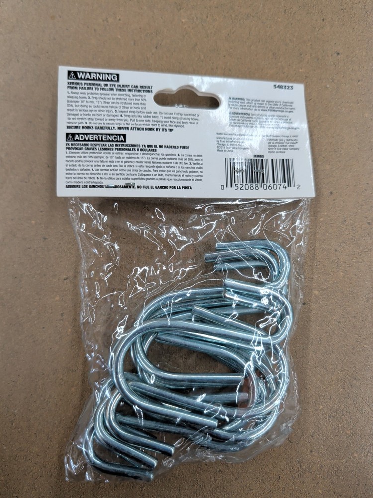 MASTER MECHANIC 10 PACK RUBBER STRAP REPLACEMENT S HOOKS - 548323