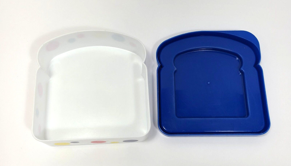 Wonder Bread Sandwich Container Blue Lid With Dots