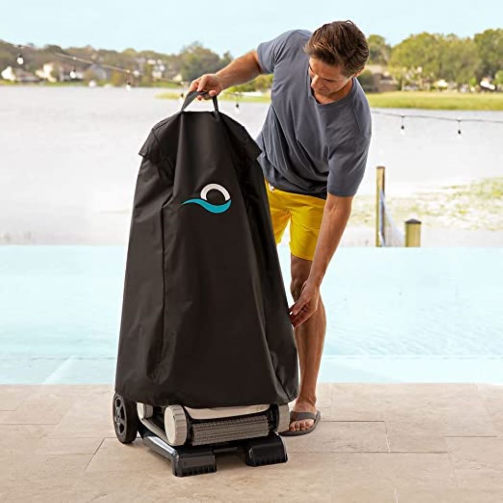 DOLPHIN E10 Robotic Pool Vacuum Cleaner with Universal Caddy for Pool Cleaning