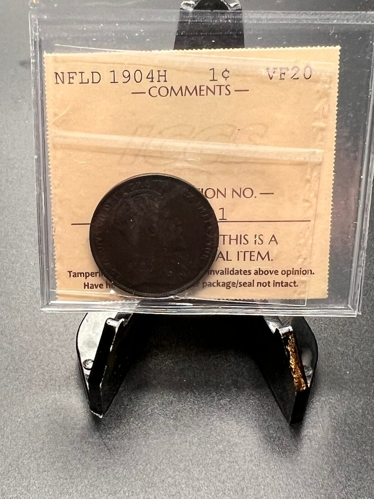 1904H Newfoundland 1 Cent CCCS Graded VF20