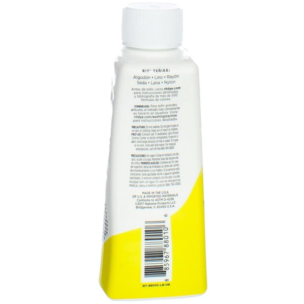 5 Pack Rit All Purpose Dye, Lemon Yellow, 8 fl oz