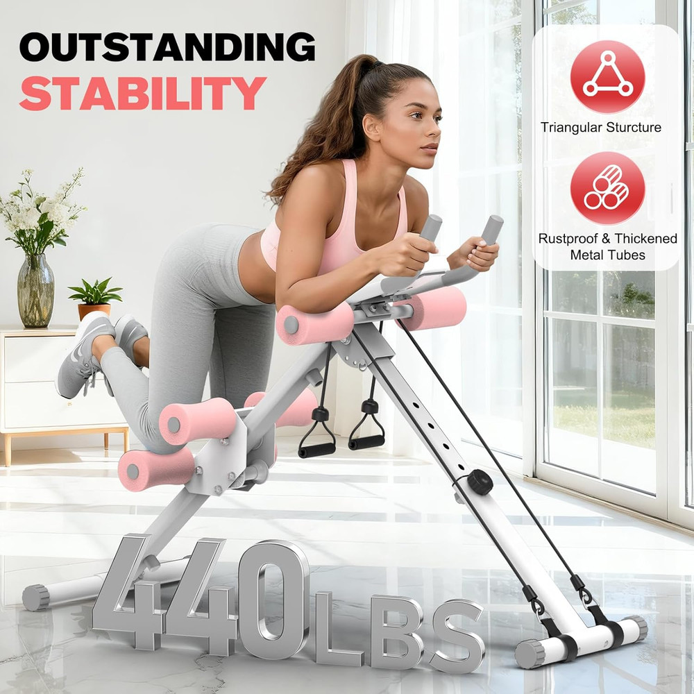 Ab Workout Machine Adjustable Ab Trainer Abdominal Trainer for Home Gym Foldable