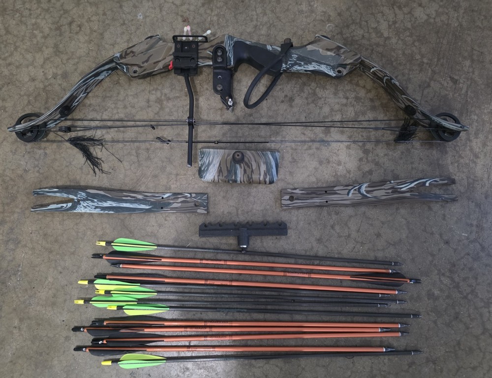 Golden Eagle Compound Bow with Arrows – Archery Good Condition.