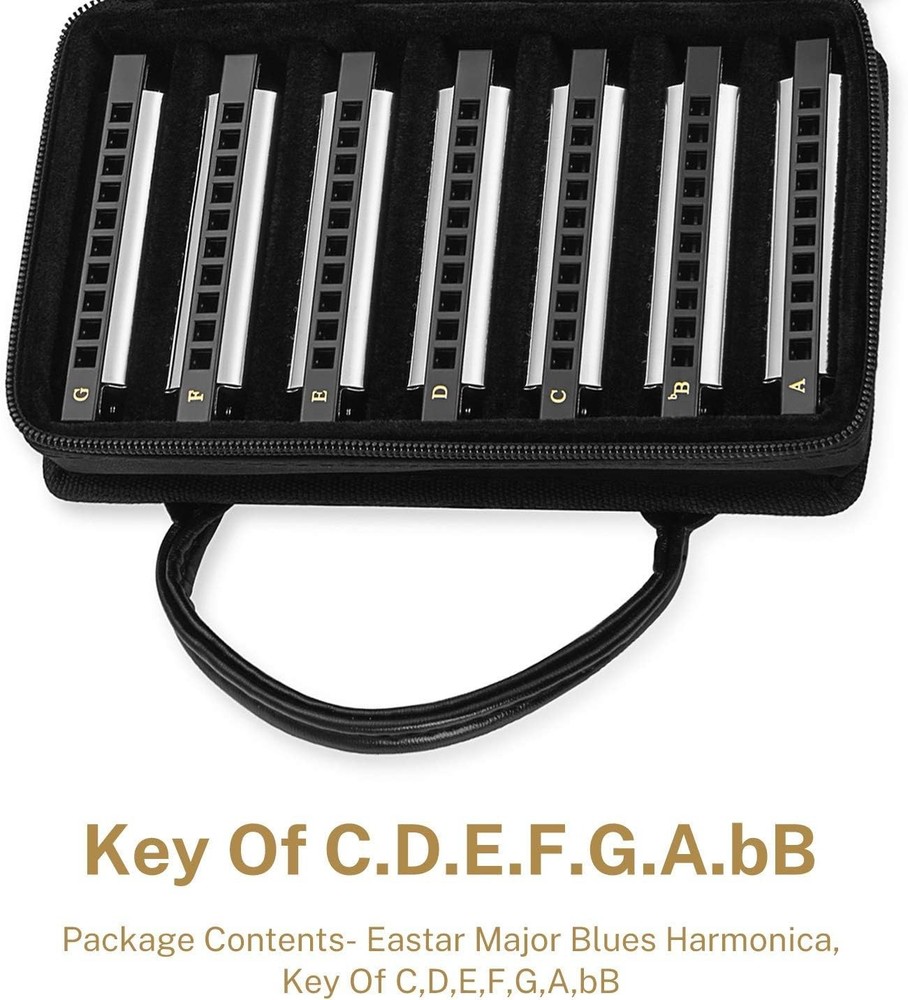 Complete 7-Key Diatonic Harmonica Set for Beginners & Kids - Quality