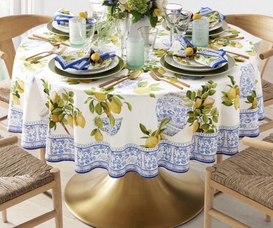 Williams-Sonoma Limone Tablecloth 70” Round