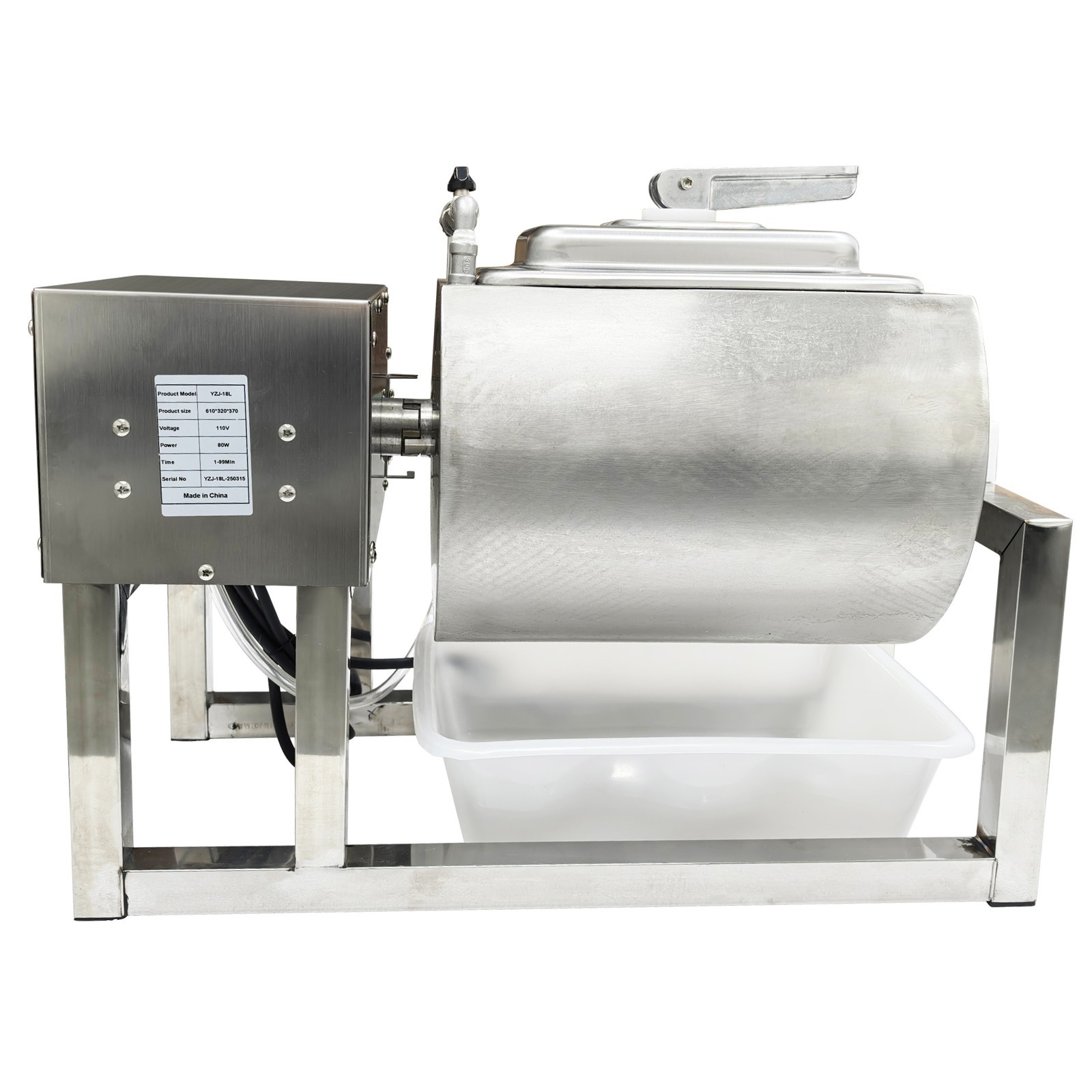 15L Electric Food Marinator Circular Rotatable Marinating Machine Vacuum Meat Tu