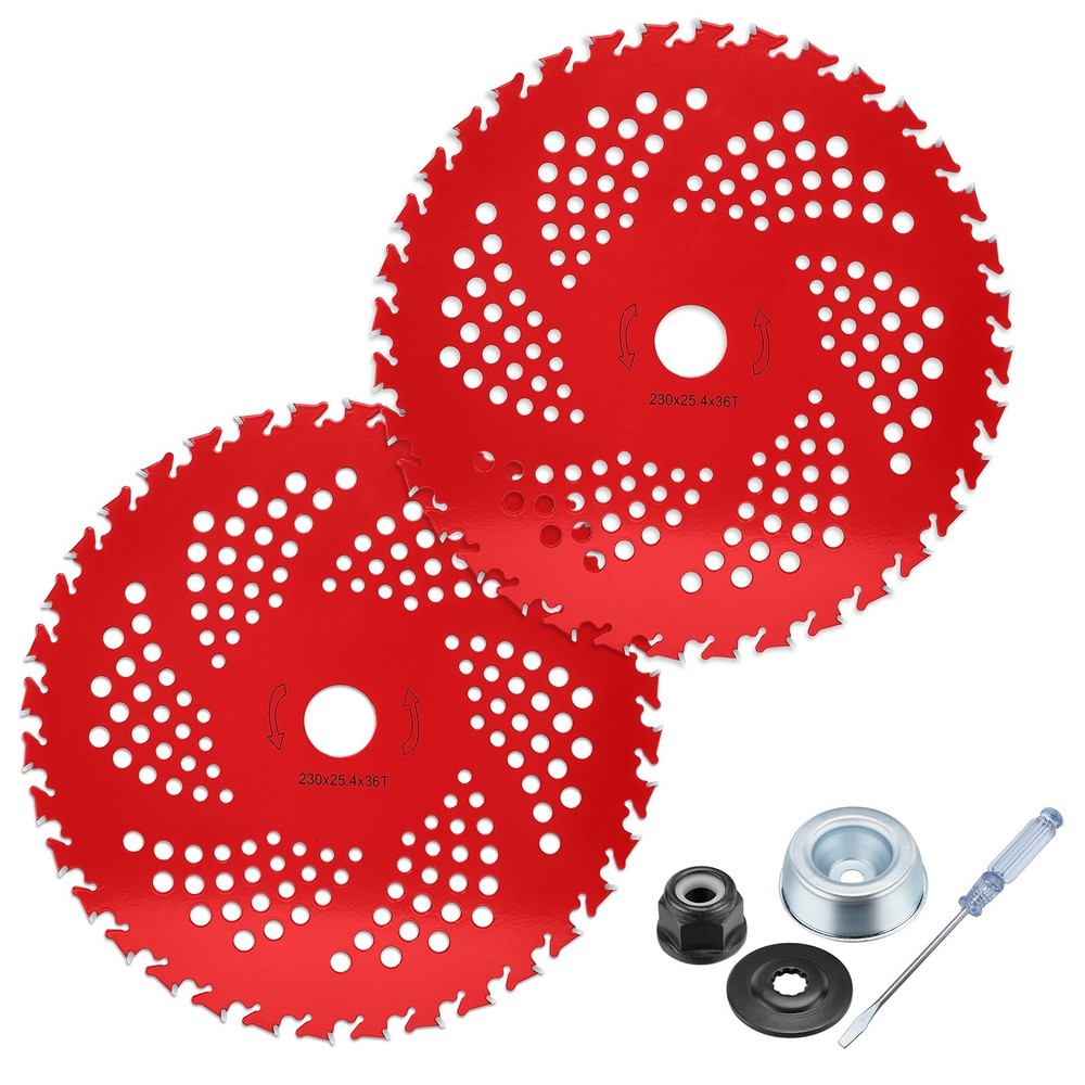 2PCS 9"x36T Carbide Tip Brush Cutter Blades Weed Eater Blades for Brush Cutter