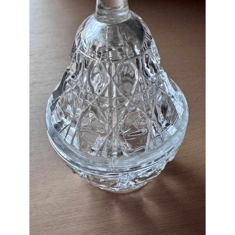 Vintage Clear Depression Glass Lidded Trinket Jar 4.5" Pressed Pattern