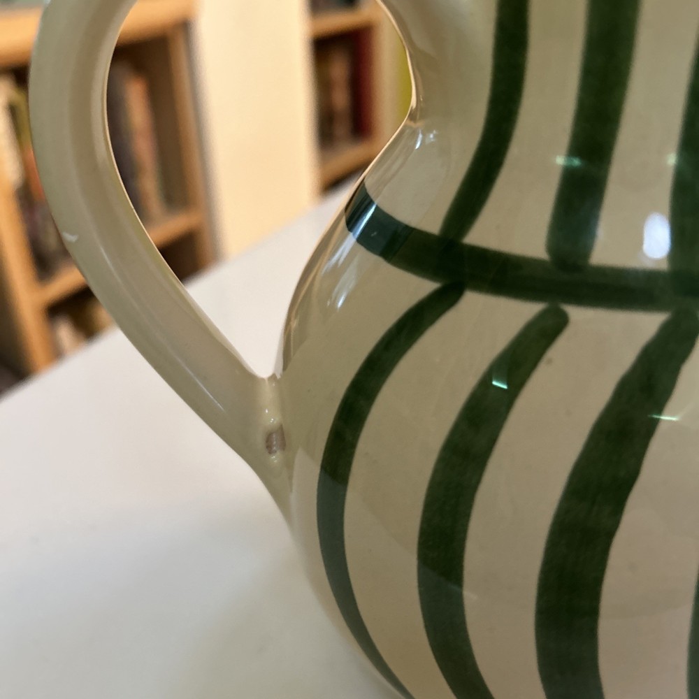 Ceramic Handpainted Floral Pitcher Italy Signed