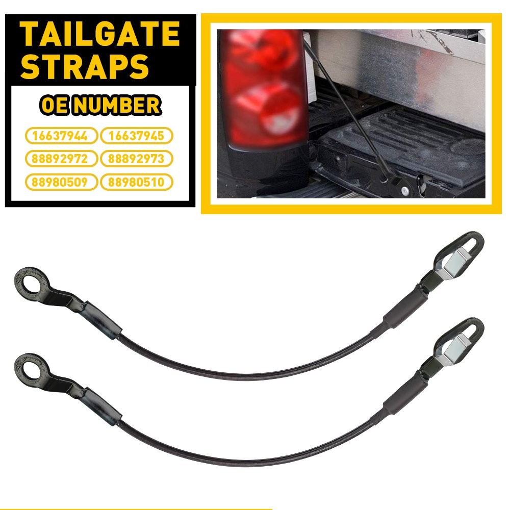 Pair Tailgate Support Cable For 99-06 Silverado Sierra 02-06 Avalanche H2