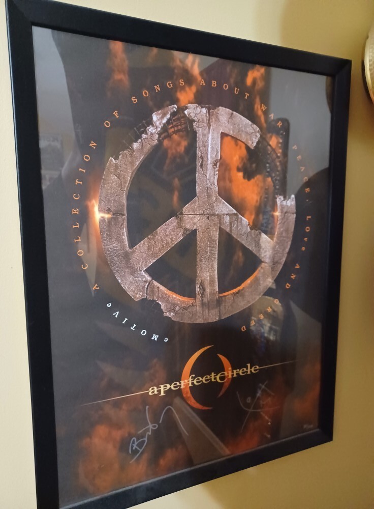 A Perfect Circle Emotive Poster SIGNED Autographed Tool Maynard James Keenan