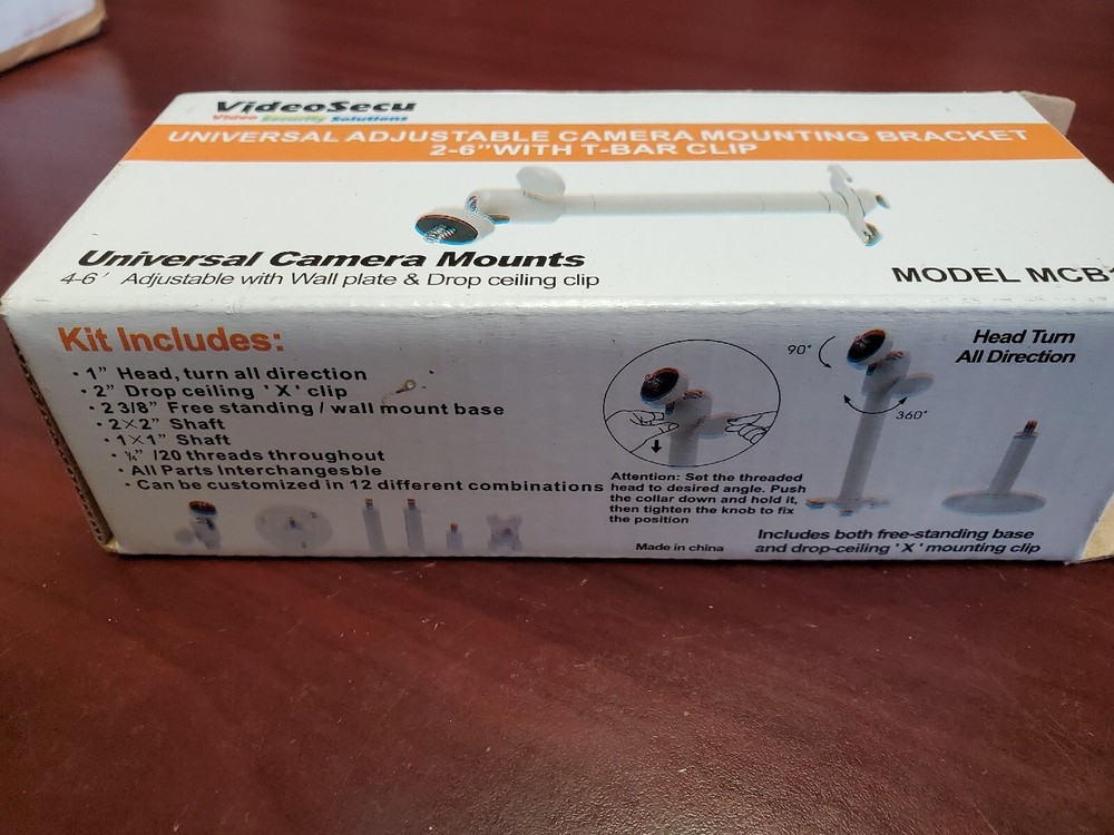 VideoSecu Camera Mounting Bracket 2-6" with T-Bar Mount